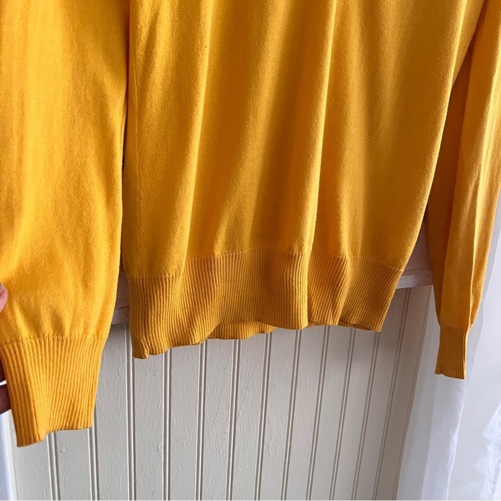 J. Crew Mustard Yellow V-Neck Cotton Sweater - Size Small - Picture 5 of 6